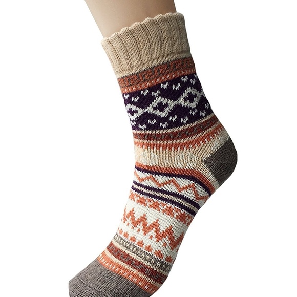 5 Pairs a set Womens Winter Knit Crew Socks - Picture 5 of 8
